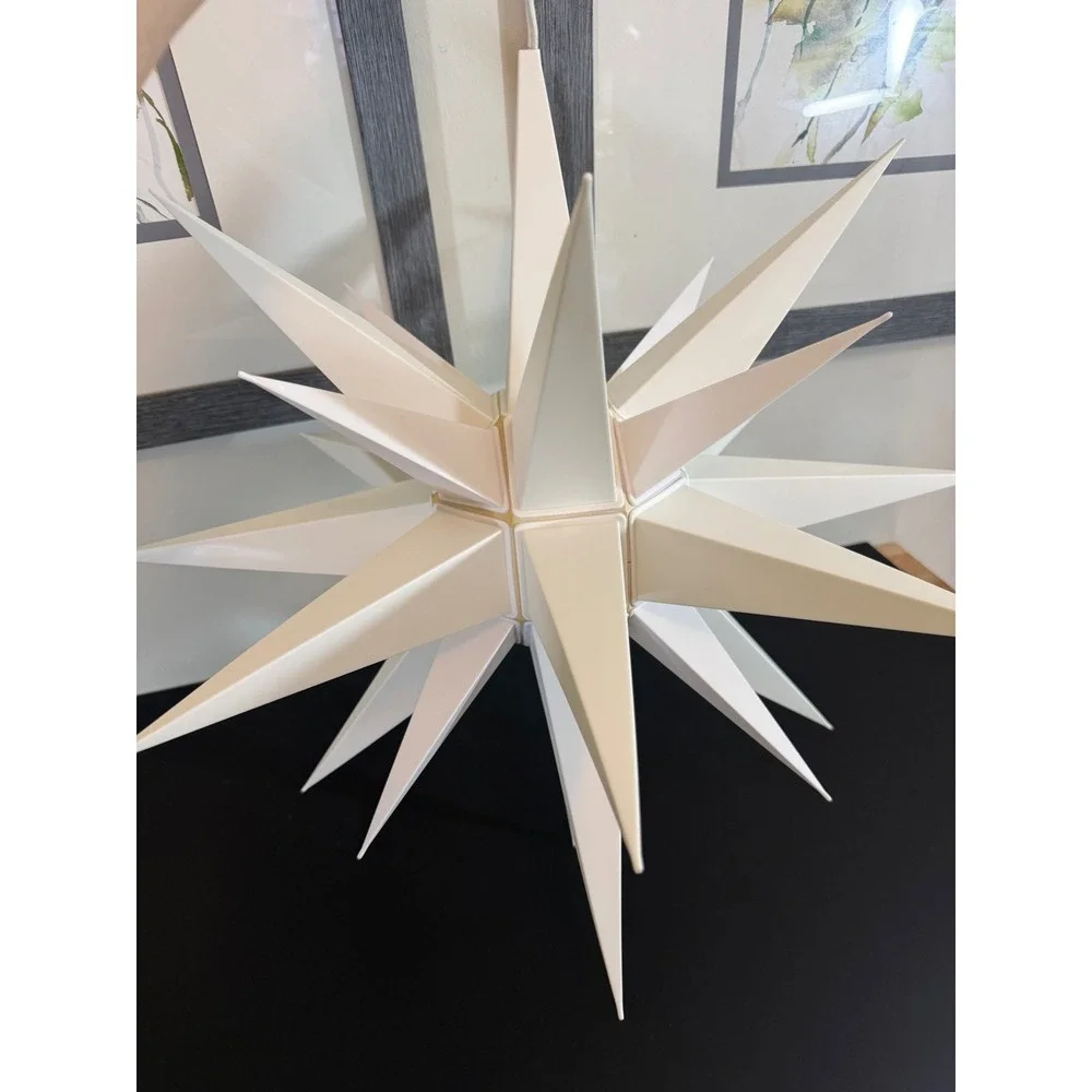 Vintage Moravian Star 21in Illuminated Hanging Star Light Christmas Advent Decor
